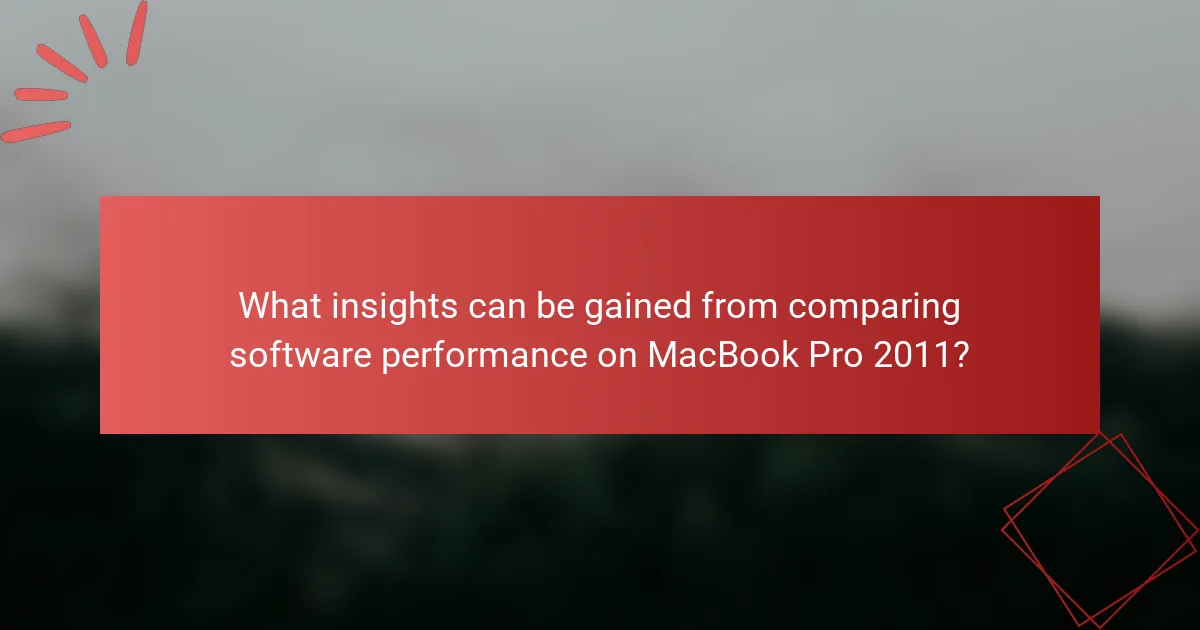 What insights can be gained from comparing software performance on MacBook Pro 2011?