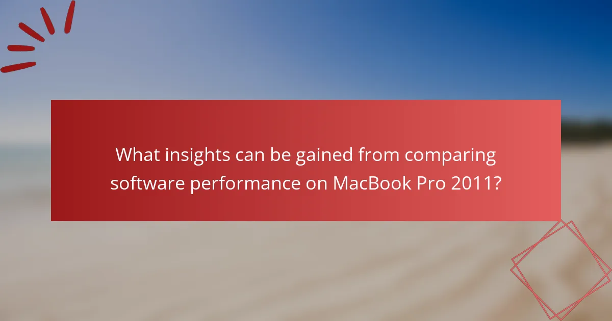 What insights can be gained from comparing software performance on MacBook Pro 2011?