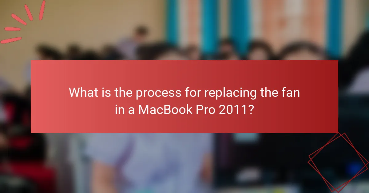 What is the process for replacing the fan in a MacBook Pro 2011?