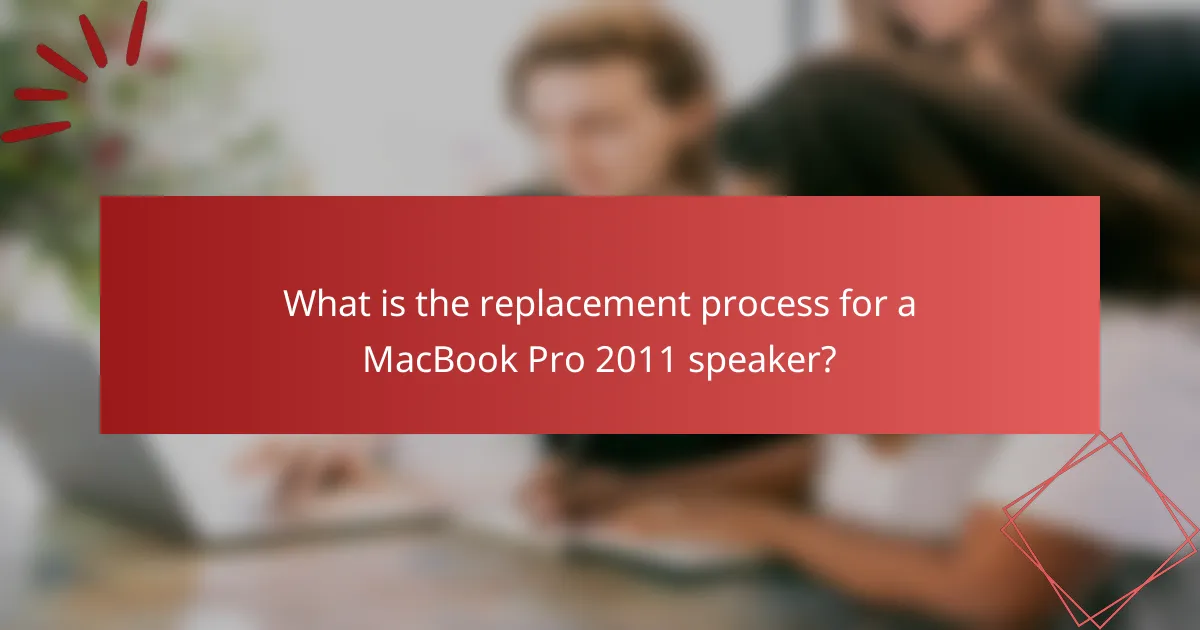 What is the replacement process for a MacBook Pro 2011 speaker?